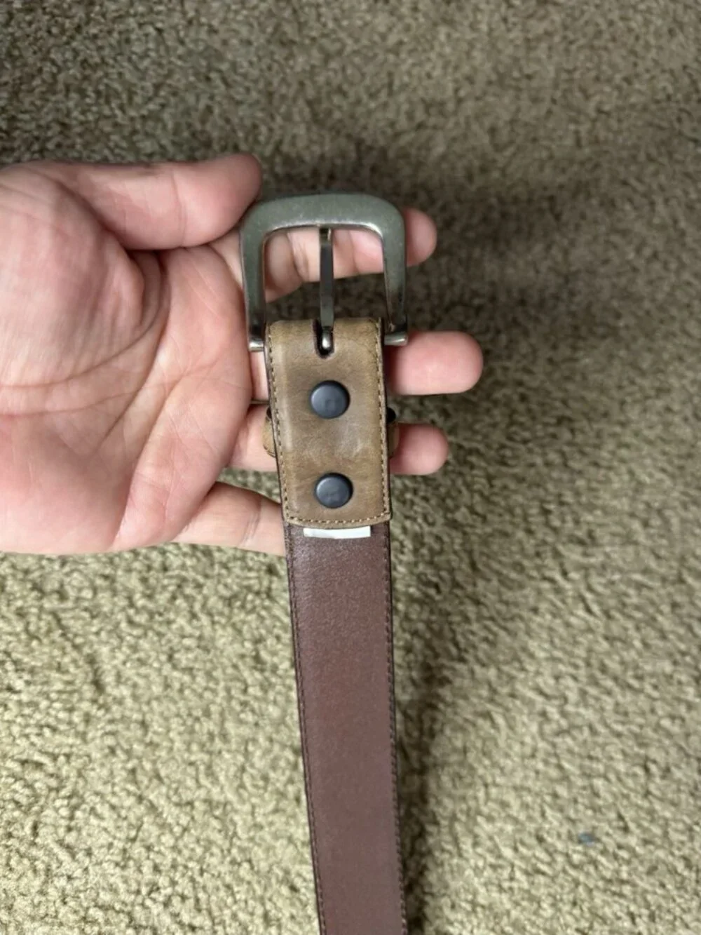 JOHN DEERE Youth Size 28 Belt With 3 Inlaid Tractors In Crazyhorse Tan Color